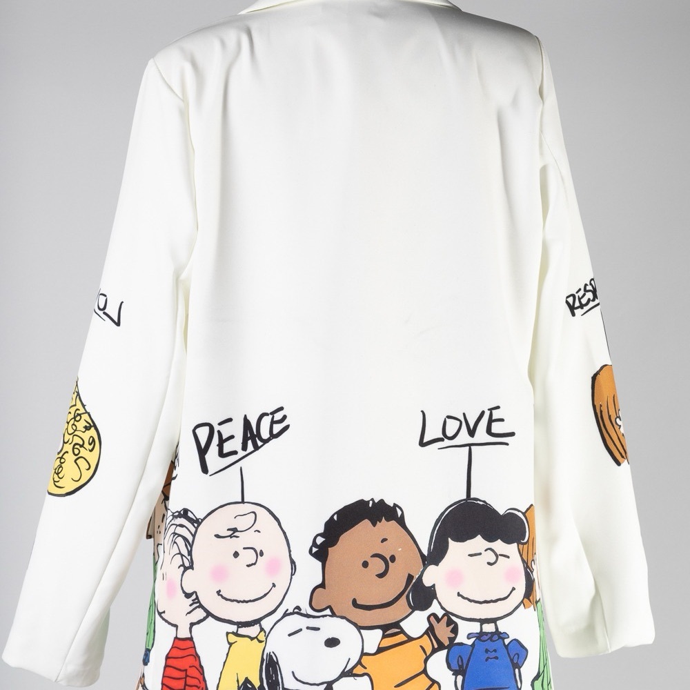 White Cartoon Graphic Jacket